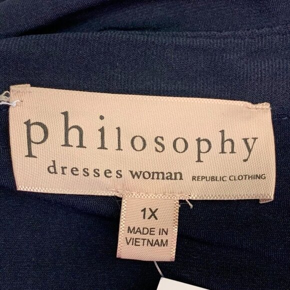 Philosophy Women's Cut and Sew Button Up Long Sleeve Midi Dress Size 1X NWT - Picture 9 of 15
